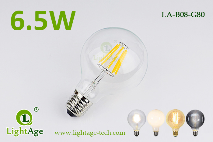 LED Decorative Filament Bulb6W ES E2780mm Large Globe G80 